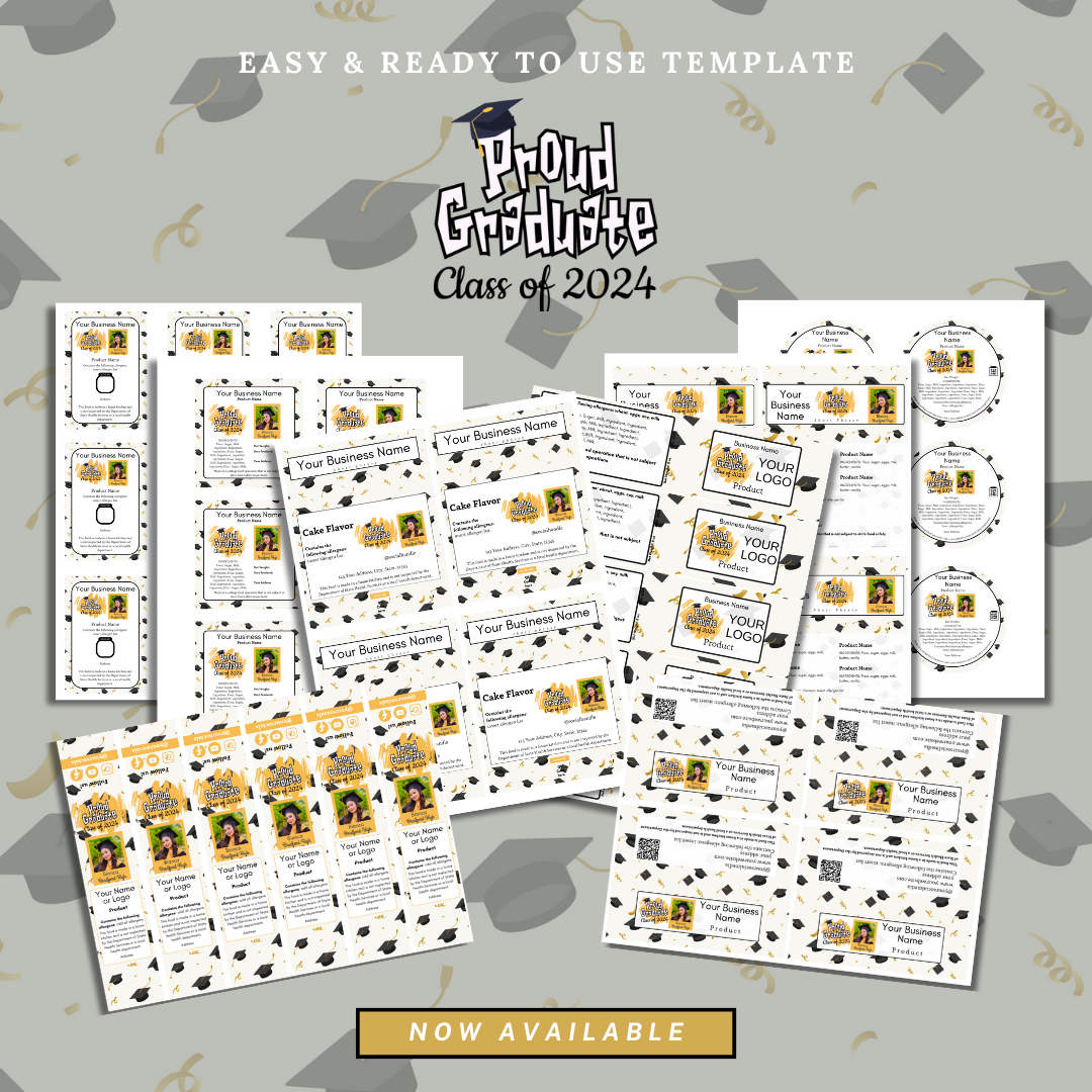 PROUD GRAD Label Template Bundle